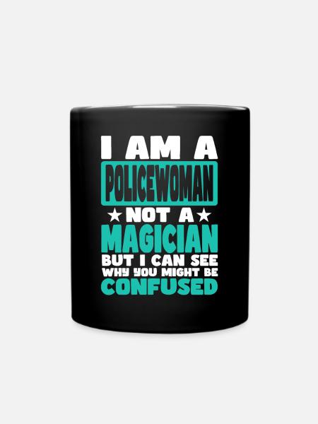 Polizistin - Tasse einfarbig - Schwarz