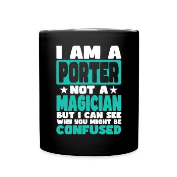 Porteur - Mug uni - noir - Devant