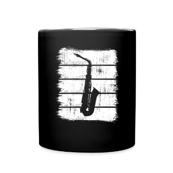 Croquis de saxophone - Mug uni - noir - Devant