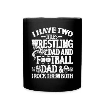 J’ai deux titres : Wrestling Dad et Football Dad - Mug uni - noir - Devant