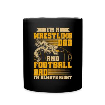 J’ai deux titres : Wrestling Dad et Football Dad - Mug uni - noir - Devant
