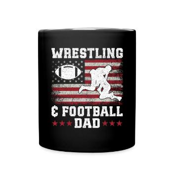 J’ai deux titres : Wrestling Dad et Football Dad - Mug uni - noir - Devant