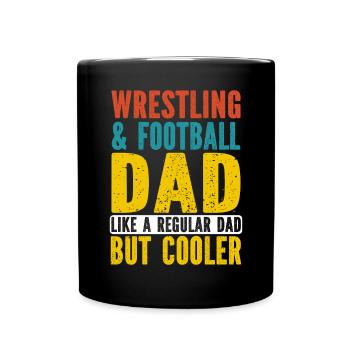 J’ai deux titres : Wrestling Dad et Football Dad - Mug uni - noir - Devant