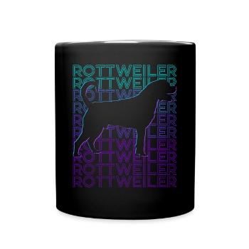 Rottweiler Hund Retro - Tasse einfarbig - Schwarz - Vorne