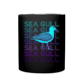 Seagull Seagull Seabird Retro - Full Colour Mug - black - Front