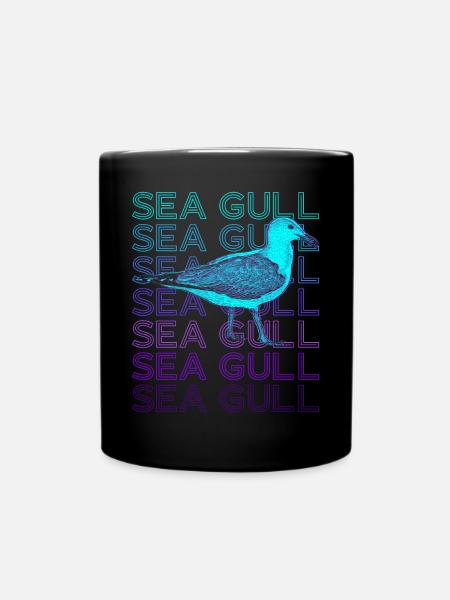 Seemöwe Möwe Seevogel Retro - Tasse einfarbig - Schwarz