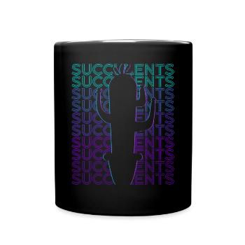 Sukkulente Kaktus Pflanze Liebhaber Retro - Tasse einfarbig - Schwarz - Vorne