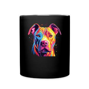 Aquarelle colorée Dogue Argentino - Mug uni - noir - Devant