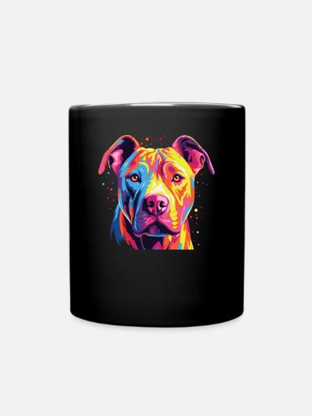 Aquarelle colorée Dogue Argentino - Mug uni - noir