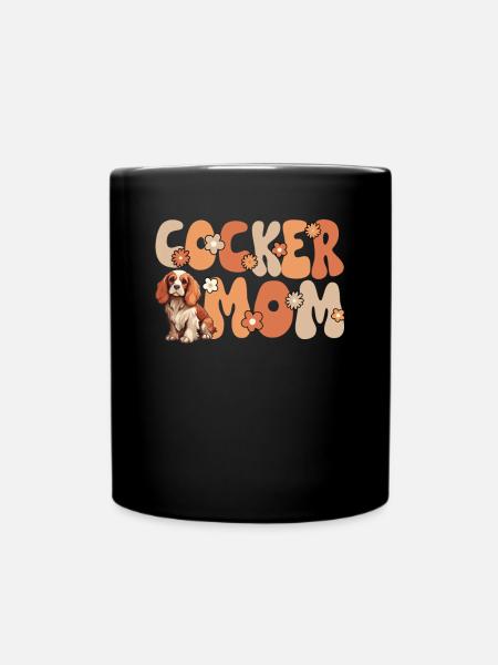 Cocker Spaniel Groovy Cocker Mom - Tasse einfarbig - Schwarz