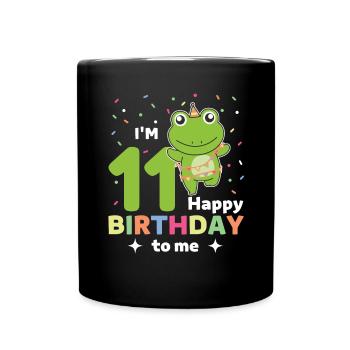 Frog for 11th birthday for children eleven years old - Full Colour Mug - black - Front