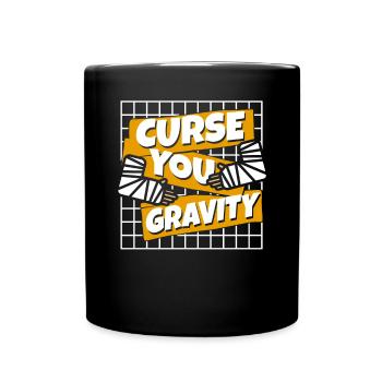 Curse You Gravity Broken Bone Broken Finger Bone - Full Colour Mug - black - Front