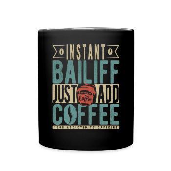 Instant-Gerichtsvollzieher fügen Sie einfach Kaffee hinzu - Tasse einfarbig - Schwarz - Vorne