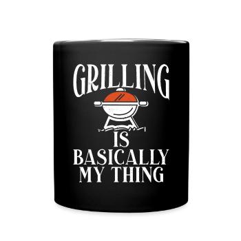Grill Barbecue Grilling - Tasse einfarbig - Schwarz - Vorne