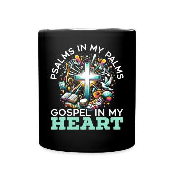 Gospel Musik Religiöse Bibel Schrift Christentum - Tasse einfarbig - Schwarz - Vorne