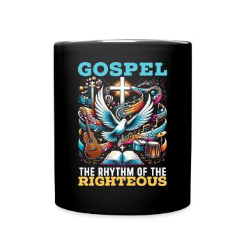 Gospel Music Religious Bible Scripture Christian - Full Colour Mug - black - Front