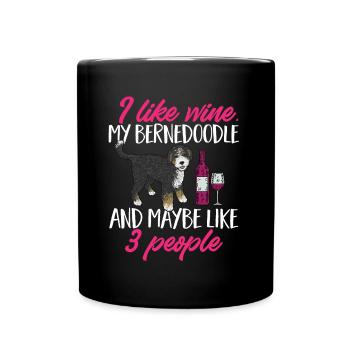 Bernedoodle Dog - Full Colour Mug - black - Front