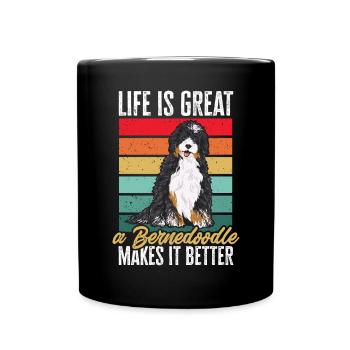 Bernedoodle Dog - Full Colour Mug - black - Front