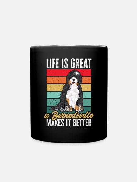 Bernedoodle Hund - Tasse einfarbig - Schwarz