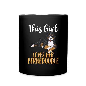 Bernedoodle Dog - Full Colour Mug - black - Front