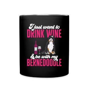 Bernedoodle Dog - Full Colour Mug - black - Front