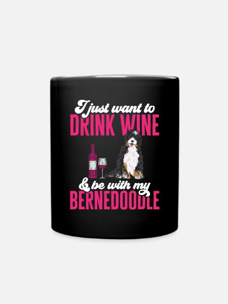 Bernedoodle Hund - Tasse einfarbig - Schwarz