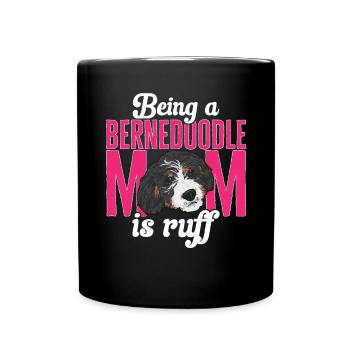Bernedoodle Hund - Tasse einfarbig - Schwarz - Vorne