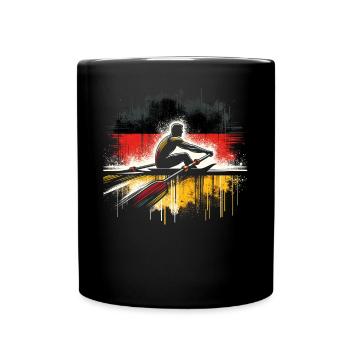 Drapeau de l’Allemagne aviron mâle - Mug uni - noir - Devant