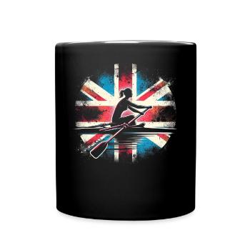 Rameur avec drapeau britannique - Mug uni - noir - Devant