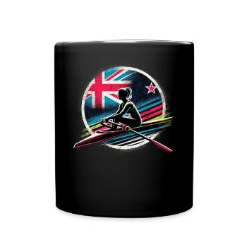 Drapeau de la Nouvelle-Zélande Rameur Mâle Rameur Pat - Mug uni - noir - Devant