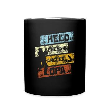 Hero Husband Angler Grandpa Fisherman Father's Day Gift - Full Colour Mug - black - Front