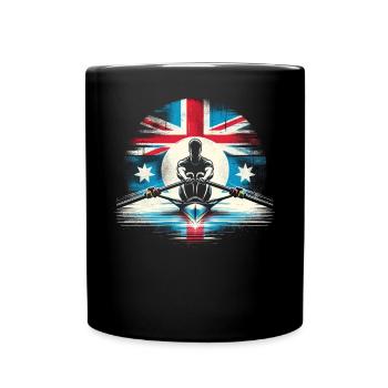 Australie Drapeau Aviron Mâle Sculling Patriot Lover - Mug uni - noir - Devant