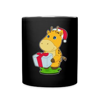 Forfait Noël girafe - Mug uni - noir - Devant