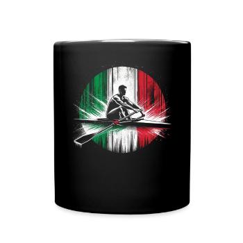 Italy flag rowing male - Full Colour Mug - black - Front