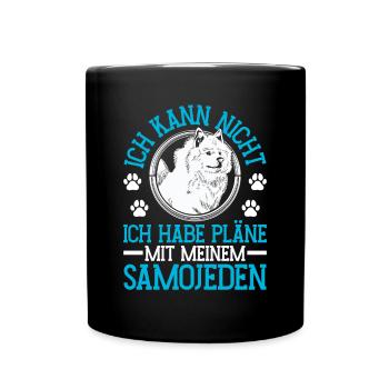 Pläne mit meinem Samojede Schlittenhund - Tasse einfarbig - Schwarz - Vorne