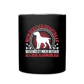 German wirehaired dog protects me better - Full Colour Mug - black - Front