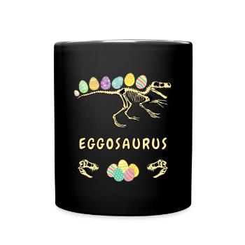 Eggosaurus Funny Easter Dino for Kids - Full Colour Mug - black - Front