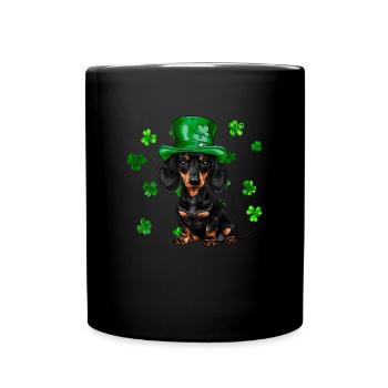 Teckel St Patrick’s Day Shamrock - Mug uni - noir - Devant