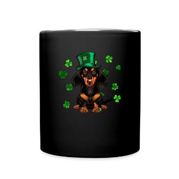 Teckel St Patrick’s Day Shamrock - Mug uni - noir - Devant