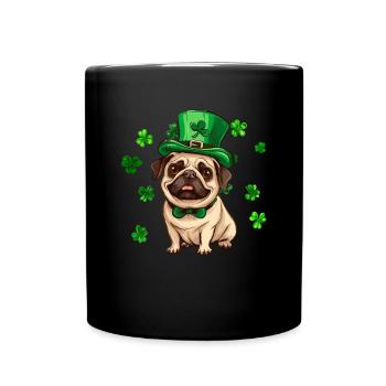 Chien carlin St Patrick’s Day Shamrock - Mug uni - noir - Devant
