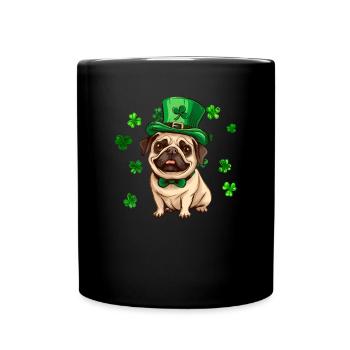 Chien carlin St Patrick’s Day Shamrock - Mug uni - noir - Devant
