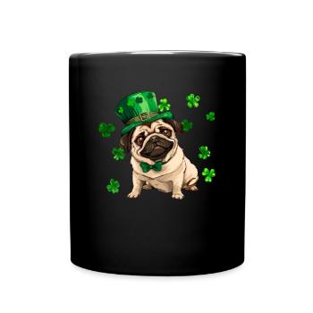 Chien carlin St Patrick’s Day Shamrock - Mug uni - noir - Devant