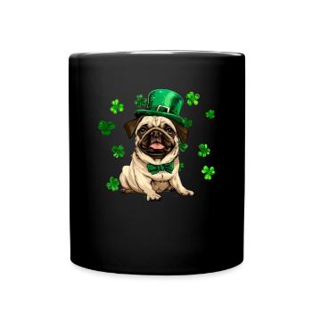 Chien carlin St Patrick’s Day Shamrock - Mug uni - noir - Devant