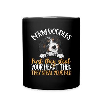 Bernedoodle Dog - Full Colour Mug - black - Front