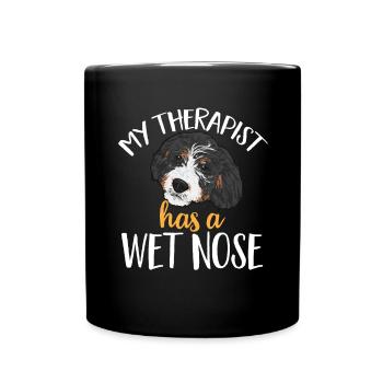 Bernedoodle Hund - Tasse einfarbig - Schwarz - Vorne