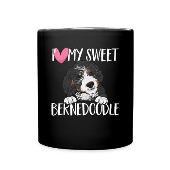 Bernedoodle Dog - Full Colour Mug - black - Front