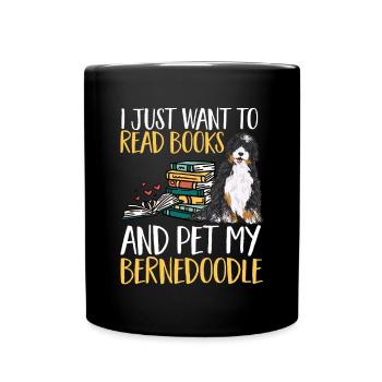 Bernedoodle Hund - Tasse einfarbig - Schwarz - Vorne