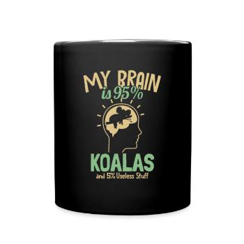 Mon cerveau est composé à 95% de Koalas Koalabear Eucalyptus Koala - Mug uni - noir - Devant