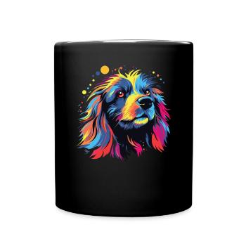 Watercolor Colorful Lion - Full Colour Mug - black - Front