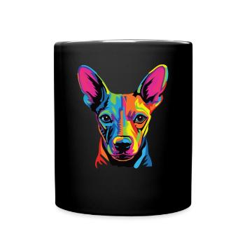 Wasserfarben Farbenfroher Xoloitzcuintli - Tasse einfarbig - Schwarz - Vorne